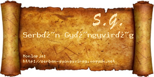 Serbán Gyöngyvirág névjegykártya